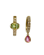 Lou Lou - Pavé Diamond & Gem Stone Huggies